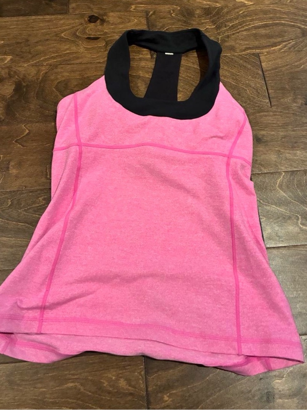Lululemon Women’s Pink Halter Tank Top with Black Neckband